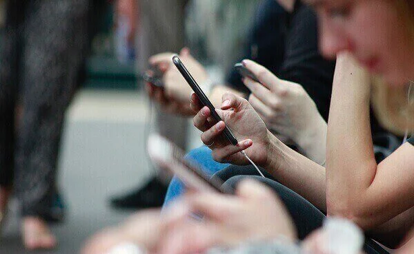 People Engaged Phone Outdoor